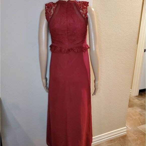 Bari Jay wine color JUNIOR BRIDESMAID dress - Picture 4 of 8